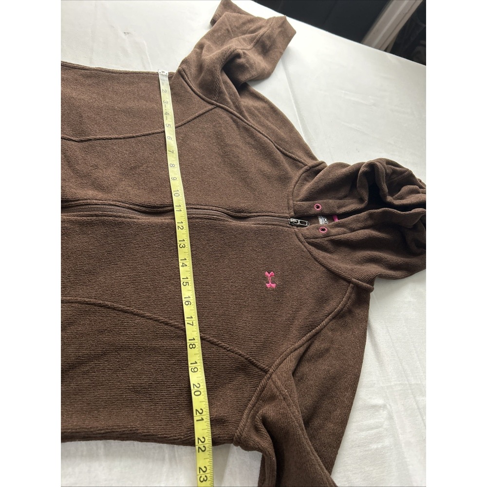 Under Armour Coldgear Women's Sweatshirt XL Brown‎ Hoodie Full Zip Long Sleeve - Picture 5 of 12